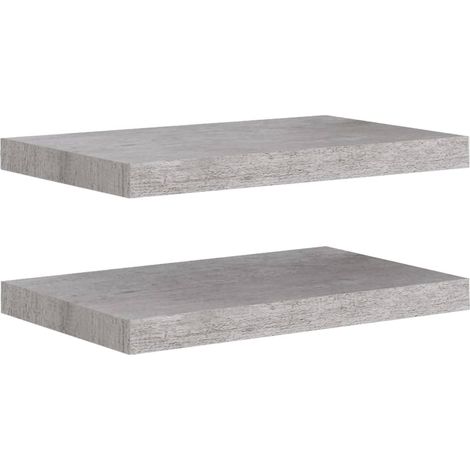 Étagères murales 2 pcs,Étagère flottante gris béton 50x23x3,8 cm MDF CFW29979 (1/5)