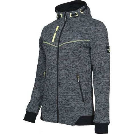 Gilet de Travail Botta - Taille M - Gris Chiné/Jaune Fluo - Résistant et Confortable - D-Work (1/5)