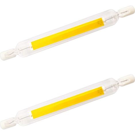 Bombilla LED R7s de 10W, 118mm, COB Filamento Blanco Frío 6000K, 220V, Doble Casquillo J118, Bombilla Tubular Lineal LED 360 Grados NO Regulable, Paquete de 2 [Clase energética F] (1/4)
