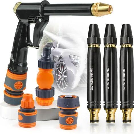 (M-16 mm, 1 jeu) Pistolet à eau de jardin 3/8", 1/2", 3/4", raccord rapide antidérapant, accessoires pour tuyau d'arrosage, jardinage, arrosage des fleurs, nettoyage des voitures, lavage du sol