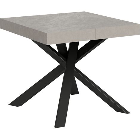 Table extensible 90/194x90 cm Clerk pieds cachemire anthracite