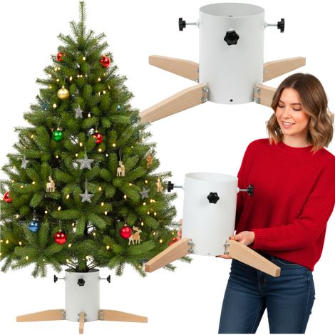 Soporte para árbol de Navidad, base para árbol de Navidad, cubierta, tronco, establo para agua, altillo MORE&DECO (1/5)