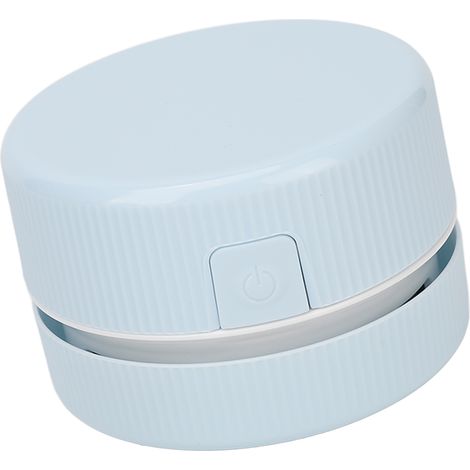 Mini aspirateur de bureau, aspiration puissante, facile à nettoyer, portable et à main, idéal pour la maison, le bureau, le canapé et le clavier (bleu). (1/5)