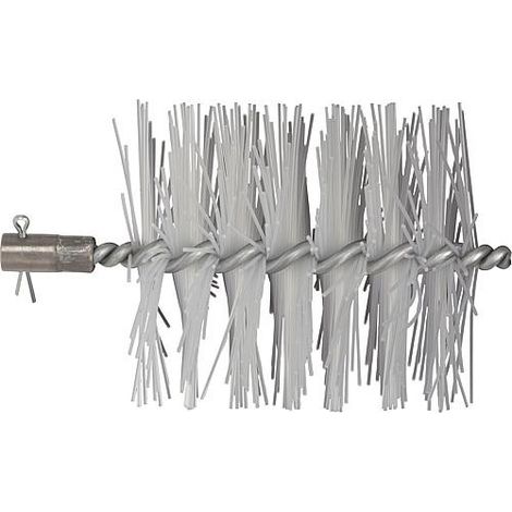 Brosse de chaudiere de chauffage avec filet fem M10 et goupille. Convient pour chaudiere acier, polyamide transp