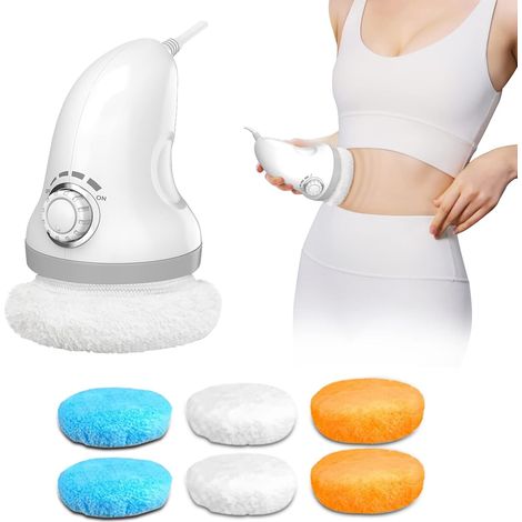 Masseur Anti Cellulite Électrique avec 6 coussinets lavables Massage Cellulite, Masseur pour Ventre, Jambes, Bras et Dos, Pour Soulager la Fatigue, Poignée Ergonomique, Maison et Voyage (1/5)