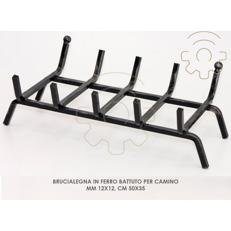 PoA le A bois en fer forgA pour cheminA e mm 12 x 12 cm 50x35 (1/2)