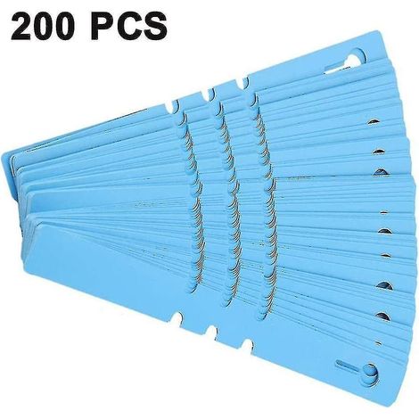 200 Kunststoff-Pflanzen- und Baumetiketten, Hängende Gartenetiketten, 2 x 21 cm, Aufrollbar, Wasserfest und Wiederverwendbar – Blau