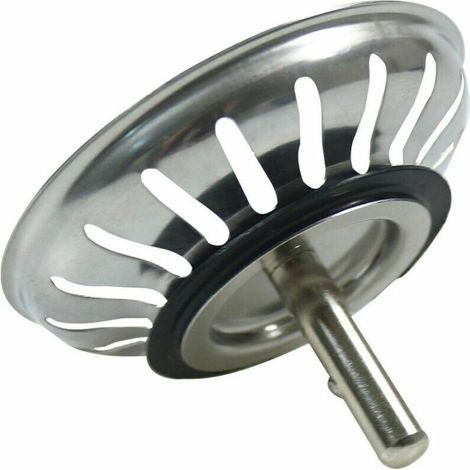 Bonde d'Évier de Cuisine 78 mm - Crépine Universelle Acier Inoxydable, Bouchon Panier Pop-Up, Lavable Lave-vaisselle (1/4)