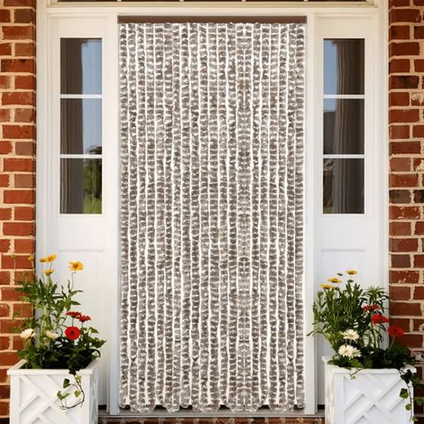 vidaXL Fly Curtain Taupe and White 56x200 cm Chenille