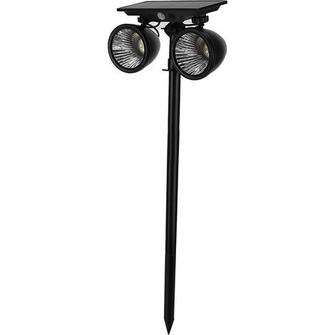 Projecteur solaire à détection de présence humaine, lampe solaire bicolore pour pelouse, spécialement conçue pour les plantes de jardin. (1/5)