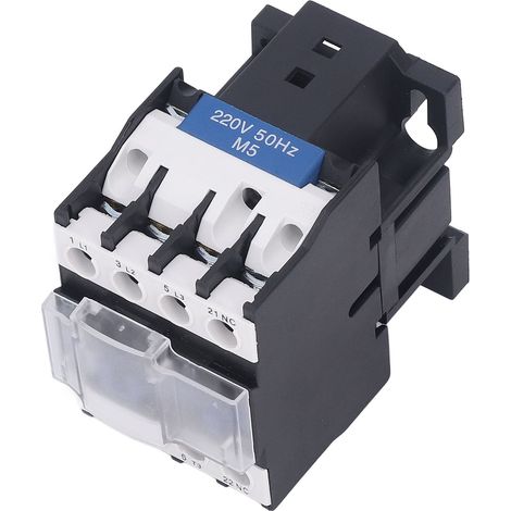 Contacteur CA à contacts argentés triphasé, 220 V, 25 A, pour alimentation électrique.