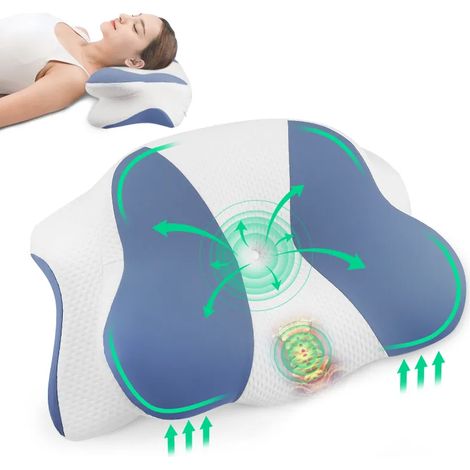Oreiller Orthopédique en Mousse à Mémoire de Forme, Conception Ergonomique Soutien Nuque et Épaules, Convient Dormeurs sur le Dos, Côté et Ventre, Housse Déhoussable Lavable (1/5)