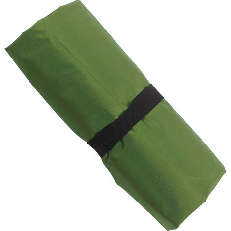 Matelas de couchage gonflable, de conception ergonomique, avec sac de rangement, adapté à une utilisation au bureau et au camping, vert olive. (1/5)