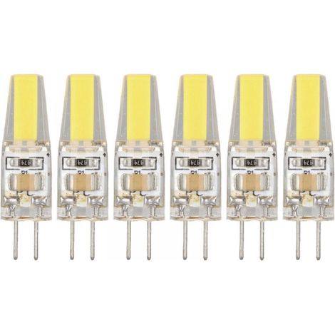 6er-Pack G4 220V 3W LED-Lampen, 360-Grad-Beleuchtung, blendfrei, für Decken, Kronleuchter und Landschaftsbeleuchtung (weißes Licht)