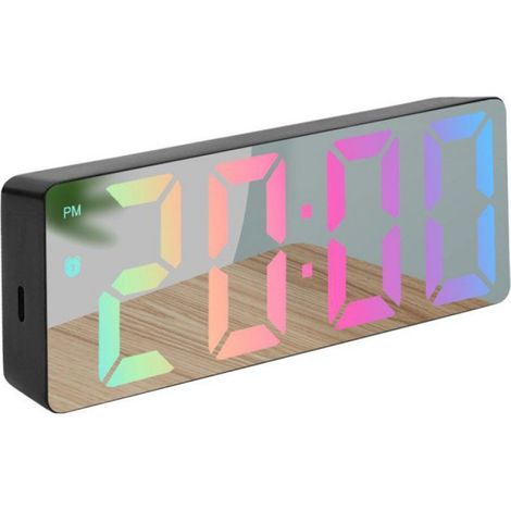 Réveil enfant avec veilleuse - - Veilleuse intégrée - 13 sonneries - Affichage couleur RGB - Luminosité réglable