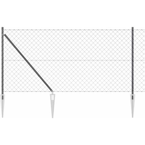Maison Exclusive - Schweißdrahtzaun mit Spikes 25 x 1 m (B x H)