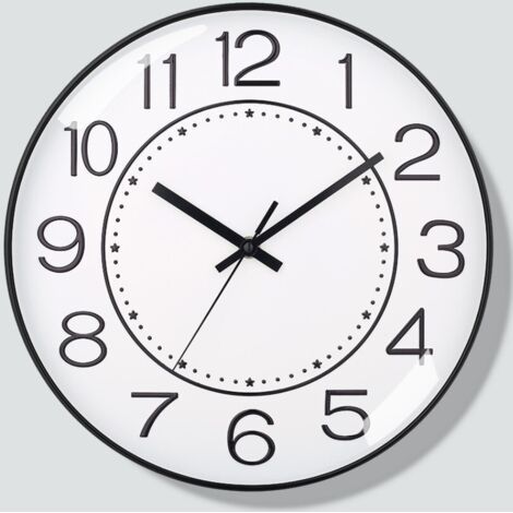 QORVA-Horloge murale silencieuse ronde de 20 cm, horloge murale mode pour chambre à coucher (1/4)