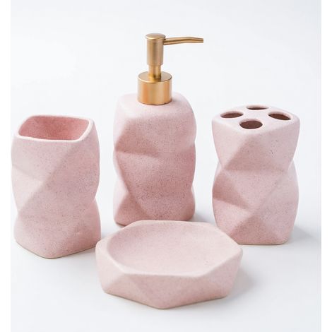 Gobelet à dents rose ensemble 4 pièces 4 pièce
