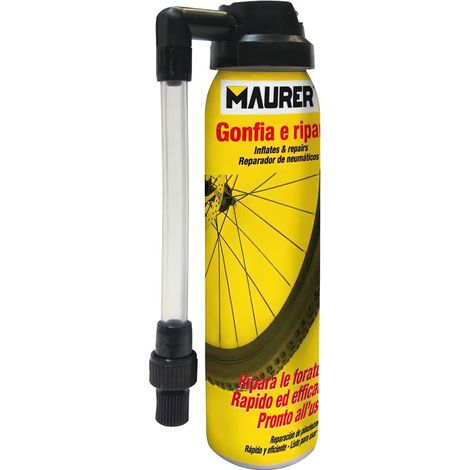 Spray de réparation pour gonfleur de roue de vélo 100 ml.