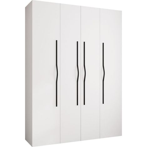 Armario Hartford 564, Blanco, 246x180x42cm, Puertas de armario: Con bisagras, Número de estantes: 12 (1/5)