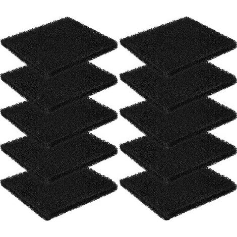 Lot de 10 Charbon Actif Filtre Anti-Odeur (11.5cm × 10.5cm,Noir) Filtre Litière Chat Anti Odeur,Filtres Charbon Litiere Chat,Absorption Exceptionnelle (1/5)