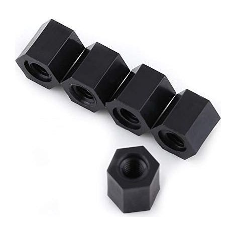 Zoternen 100 Stück Distanzbolzen M3 Innengewinde Nylon Hex Spacer Abstandsbolzen schwarz Abstandshalter m3 (M3 x 5)