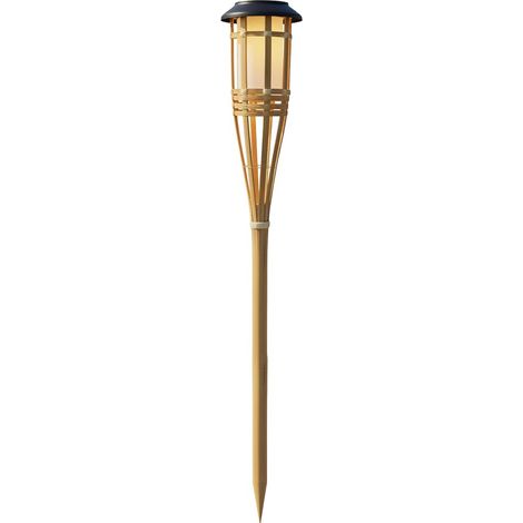 Lanterne solaire à piquer scandinave bambou LED 0,06 W avec détecteur crépusculaire IP44 BAMBOO Eko-Light (1/5)