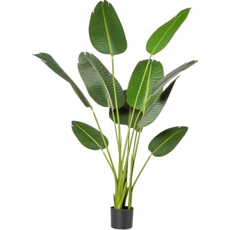 HOMCOM Albero Artificiale di Banano con Vaso per Interni Esterni, Verde