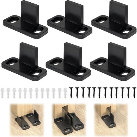 6Pcs Guide de Porte Coulissante 45 20 24mm, Guide de Sol de Porte de Grange, Guide Porte Coulissante Sol Multifonction, Anti-bruit Robuste avec Vis pour Portes Coulissantes (1/4)