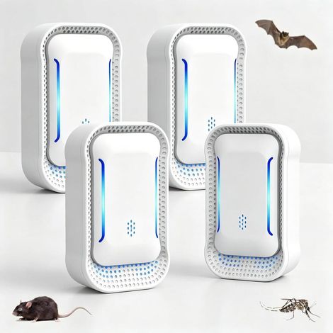 JHER Répulsif à Ultrasons 2026 Amélioré Lot de 4 Fourmis Appareil Branchable Anti Moustique Rongeurs (1/5)