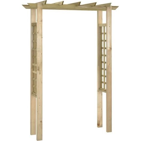 Arche pour rosiers 150 x 60 x 204 cm bois imprégné - Arche de jardin décoration rosier terrasse extérieur fleurs (1/5)
