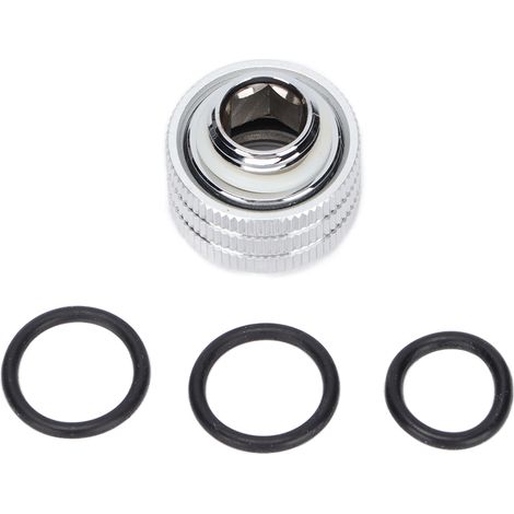 Raccords à Tube Rigide 14mm Filetage G1/4, Hexagonal Intérieur, avec Joints d'Étanchéité pour Refroidissement Liquide PC - Argenté