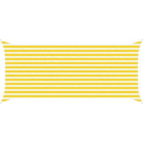 vidaXL  Sun Shade Sail  Yellow and White 4,5 x 2 m 100% Polyester Oxford