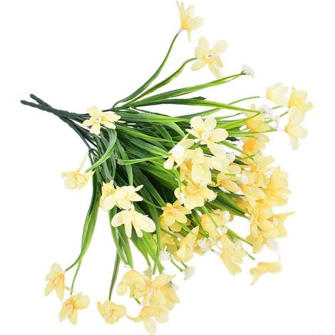 Magnolia Bouquet, Plastic, 35cm, 47 Flowers (Yellow) (1/5)