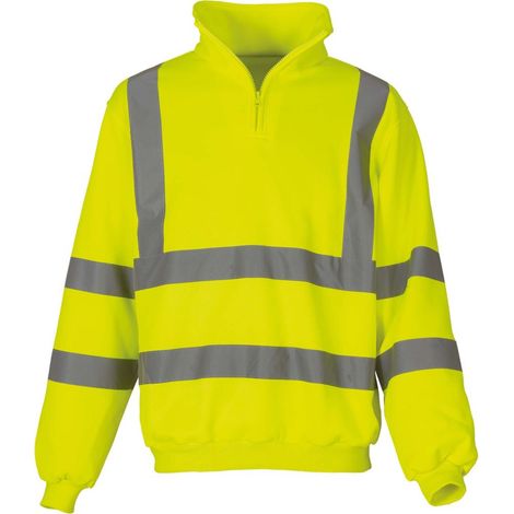 Sweat-shirt de travail col zippé haute visibilité Yoko Jaune XL