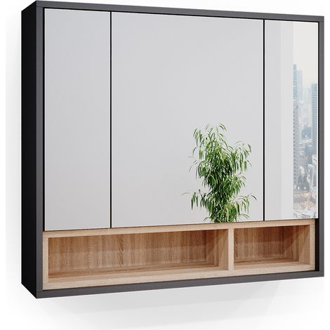 Armoire de toilette Beatrice, Anthracite, 80 x 72 cm, Vicco