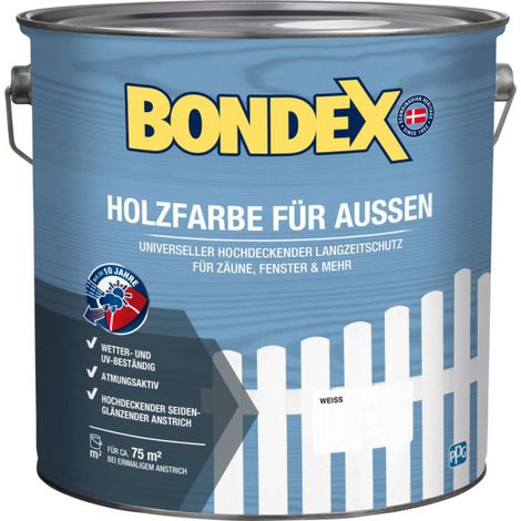 Bondex Holzfarbe für Außen - Größe: 7,5 L - Farbe: Weiß - Nr.: 446767 (1/3)