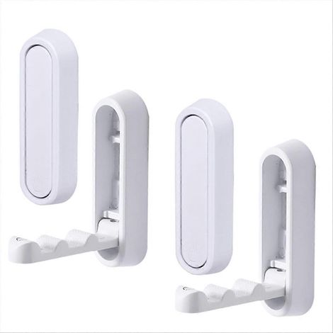 Lot de 4 patères pliables, crochets muraux pliables, crochet mural robuste en alliage de zinc, conception peu encombrante (1/5)