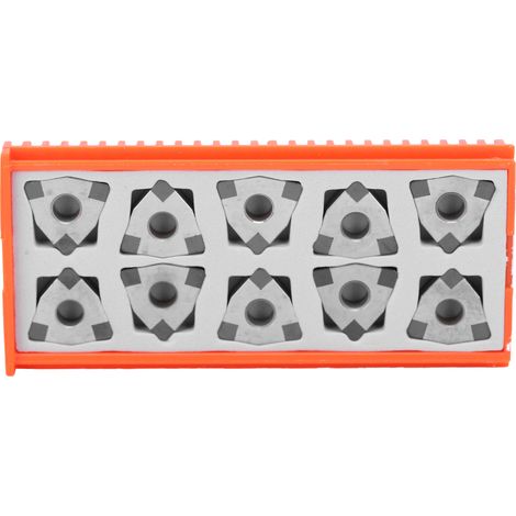Lot de 10 plaquettes de tournage CBN losange nitrure de bore cubique WNMA080412, outils de coupe pour tour métal, consommables d'atelier (1/5)