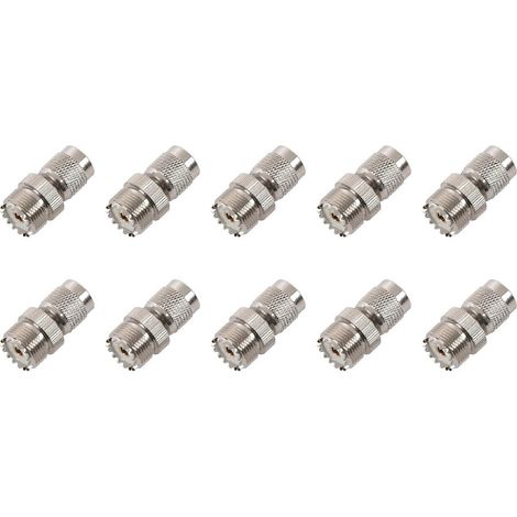10 connecteurs adaptateurs TNC mâle vers PL259 femelle UHF, argent (1/5)