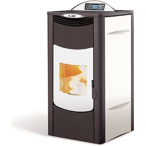 Stufa a pellet idro ventilata Ada per riscaldamento acqua 27,34 kw  Nero