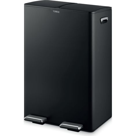 Tower 60L Recycling Pedal Bin, Black T838023BLK (1/5)