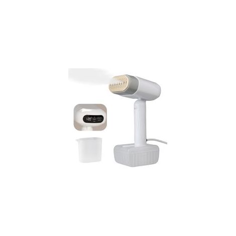 Vaporiera portatile per indumenti con serbatoio dell'acqua rimovibile da 330 ml per stiratura a secco e a umido, ideale per viaggi, casa e ufficio - Crezuo