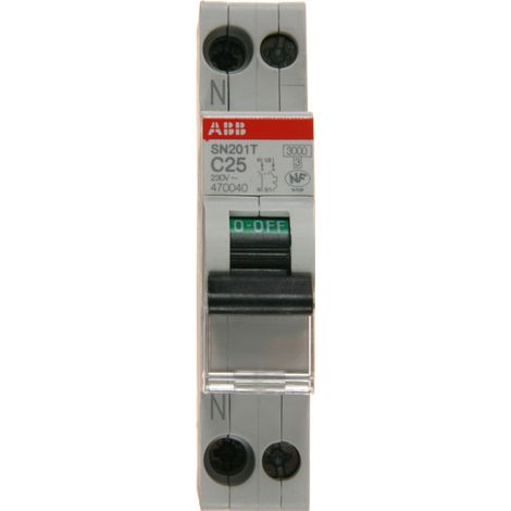 Disjoncteur modulaire PH+N 25A 3KA à vis Type AC - ABB