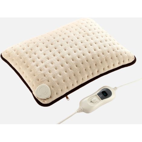 ABRILA - Jarilla - Beige Elektrisches Kopfkissen 100W  3 Stufen  Auto Off  Waschbar  40x30 cm