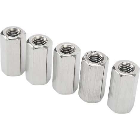 5 écrous de couplage hexagonaux M10 acier inoxydable (1/5)