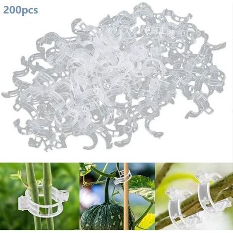 Universal Plastic Plant Clips - 200 Pieces - Transparent