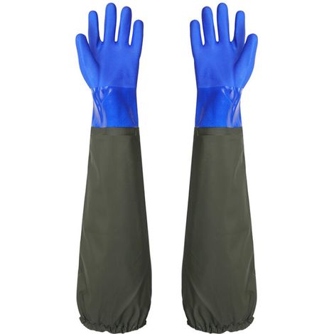 Mattierte, wasserdichte, verlängerte Gummihandschuhe – 27 Zoll, beflocktes Futter, elastische Bündchen – für Teichreinigung, chemische Industrie, Landwirtschaft, Fischerei, Bauwesen