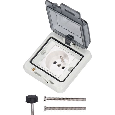 Boîte étanche extérieure IP66 1 poste non commuté 250V 16A style FR, pour jardin encastré (1/5)