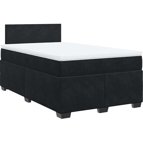 Maison Exclusive - Sommier à lattes de lit avec matelas noir 120x190 cm velours (1/5)